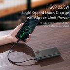 Baseus 20000mAh 22.5W Fast Charging Power Bank with Digital Display – USB - A & Type - C Dual Output - Revel Smart