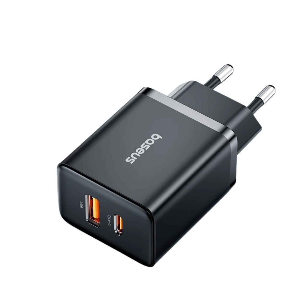 Baseus 20W Mini Dual - Port Fast Charger – USB - A + USB - C PD 3.0 Quick Charge Adapter - Revel Smart