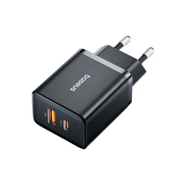 Baseus 20W Mini Dual - Port Fast Charger – USB - A + USB - C PD 3.0 Quick Charge Adapter - Revel Smart