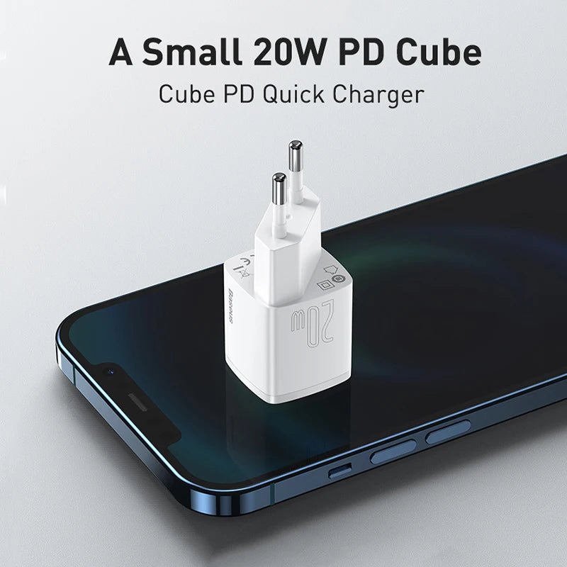 Baseus 20W Mini USB - C PD Fast Charger – Compact Power Adapter for iPhone 16/15/14/13/12 Series - Revel Smart