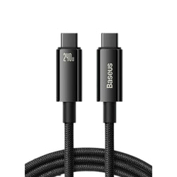 Baseus 240W USB - C to USB - C Fast Charging Cable – E - Marker Chip, PD 3.1, Zinc Alloy, Nylon BraidedUSB - C to USB - C Charging & Data Cable, 3m - Revel Smart