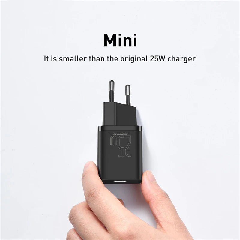 Baseus 25W Type - C Fast Charger with PD & QC3.0 Support + 1M USB - C to USB - C Cable - Revel Smart