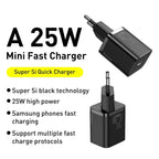 Baseus 25W Type - C Fast Charger with PD & QC3.0 Support + 1M USB - C to USB - C Cable - Revel Smart