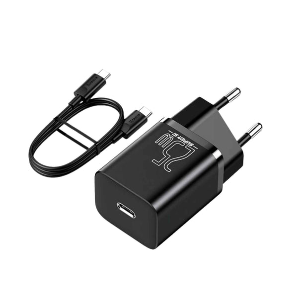 Baseus 25W Type - C Fast Charger with PD & QC3.0 Support + 1M USB - C to USB - C Cable - Revel Smart