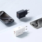 Baseus 30W Dual Port USB - C & USB Fast Charger – PD & QC Compatible Wall Adapter for iPhone, Samsung, and More - Revel Smart