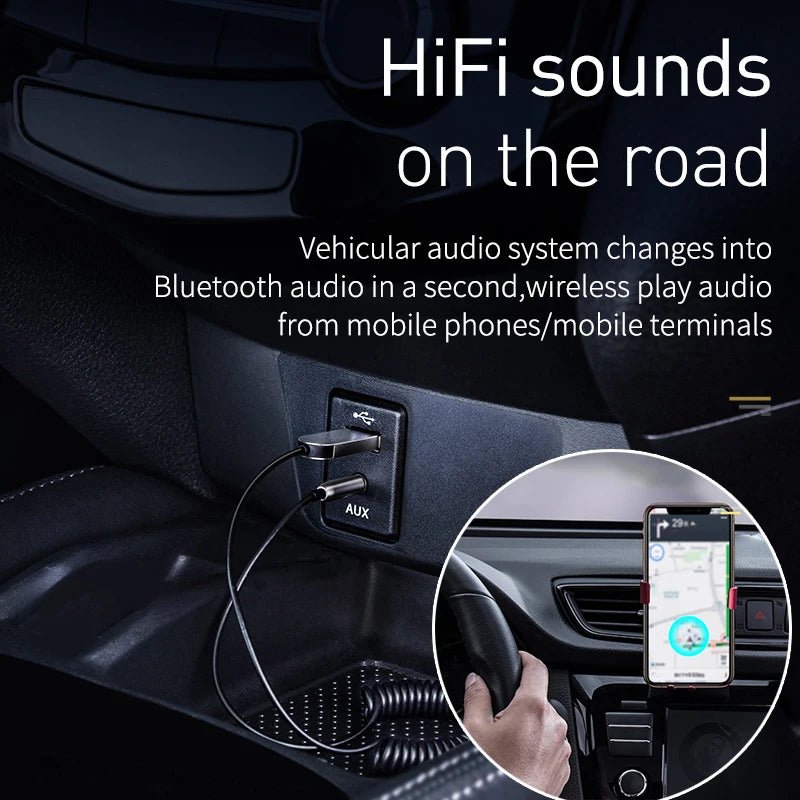 Baseus BA01 USB Bluetooth 5.0 Car Audio Adapter with 3.5mm AUX – Hands - Free Calls - Revel Smart