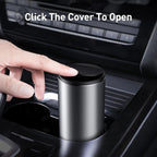 Baseus Car Trash Can with Press - to - Open Lid – 500mL Aluminum Alloy Mini Bin for Car, Office & Home - Revel Smart