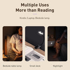 Baseus Comfort Reading Mini Clip Lamp – 3 - Level Dimmable LED Eye Protection Light for Reading, Study, and Night UseLED Desk Lamp - Revel Smart