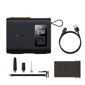 Baseus Dual Cylinder Wireless Tire Inflator – High - Speed Cordless Air Pump with LCD Display & Auto Stop - Revel Smart