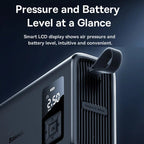 Baseus Dual Cylinder Wireless Tire Inflator – High - Speed Cordless Air Pump with LCD Display & Auto Stop - Revel Smart