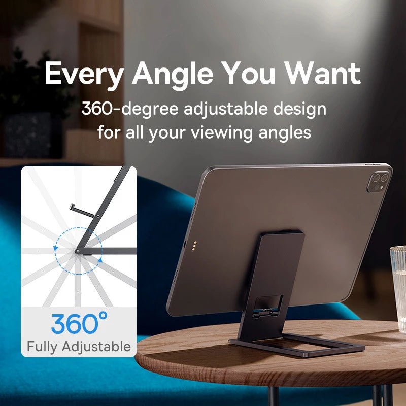 Baseus Foldable Metal Desktop Holder – 360° Adjustable Stand - Revel Smart