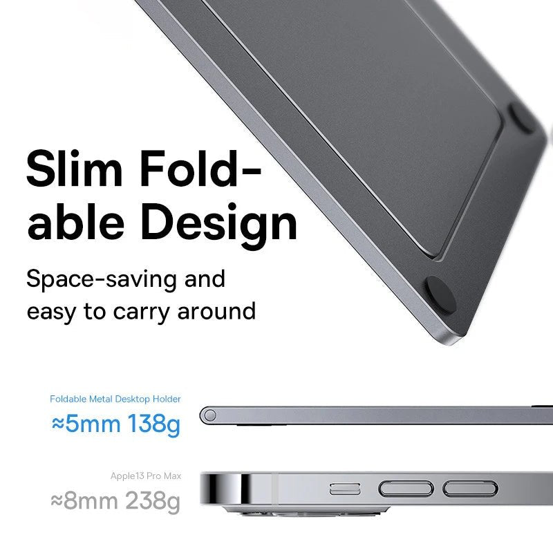 Baseus Foldable Metal Desktop Holder – 360° Adjustable Stand - Revel Smart