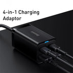 Baseus GaN3 Pro 100W/65W Desktop Charger – 4 Ports Fast Charging Hub - Revel Smart