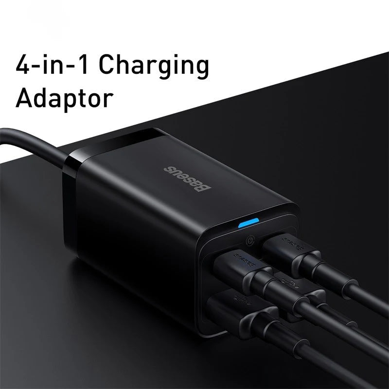 Baseus GaN3 Pro 100W/65W Desktop Charger – 4 Ports Fast Charging Hub - Revel Smart