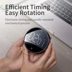 Baseus Heyo Rotation Countdown Timer – LED Digital Display with Magnetic Mount & Adjustable Sound for Cooking, Study, Work - Revel Smart