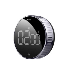 Baseus Heyo Rotation Countdown Timer – LED Digital Display with Magnetic Mount & Adjustable Sound for Cooking, Study, Work - Revel Smart