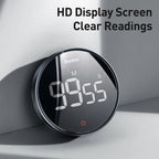 Baseus Heyo Rotation Countdown Timer Pro – Digital LED Kitchen Timer with Magnetic Back and Adjustable Volume - Revel Smart