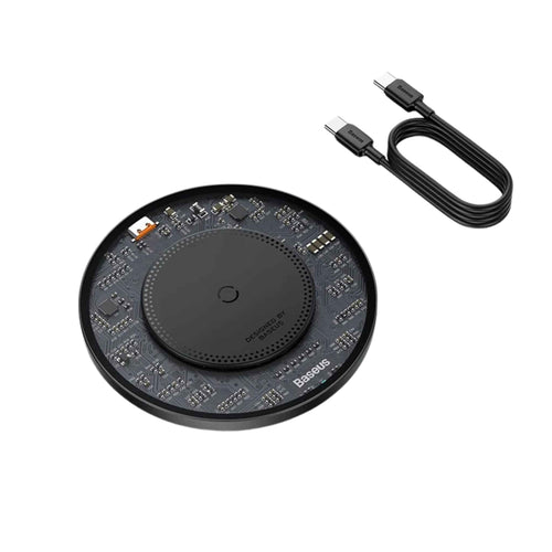 Baseus Simple 2 15W Wireless Charger – Ultra - Thin Transparent Qi Charging Pad for iPhone, Samsung, Huawei & More - Revel Smart