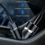 Baseus Y - Type 3 - in - 1 40W Car Charger with Dual USB Ports and Extended Power SocketSmart Car Charger - Revel Smart