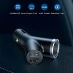 Baseus Y - Type 3 - in - 1 40W Car Charger with Dual USB Ports and Extended Power SocketSmart Car Charger - Revel Smart