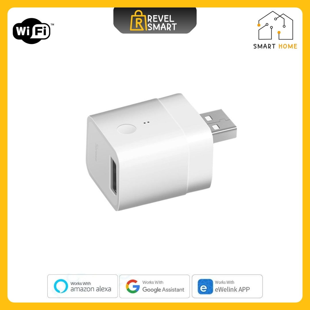 محول ذكي WIFI USB صغير، من SONOFF، أقصى حمولة 5 فولت