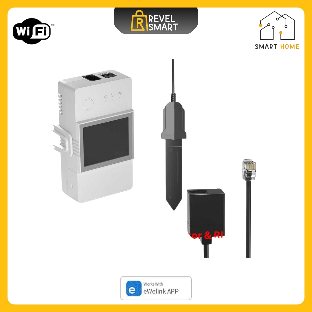 Soil Moisture Sensor WiFi, From SONOFF, MS01 Version, With LCD Screen, IP55 Waterproof, maxload 20A, With 5 meter cable