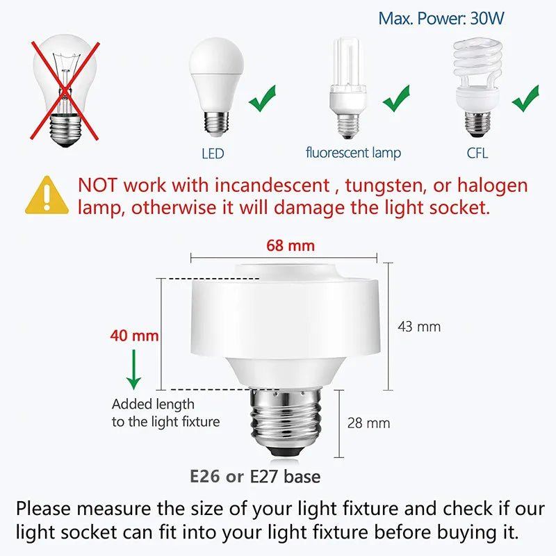 Bulb Adapter Zigbee, Works with E27 Lamp, 2 pieces - ريفيل سمارت Revel Smart