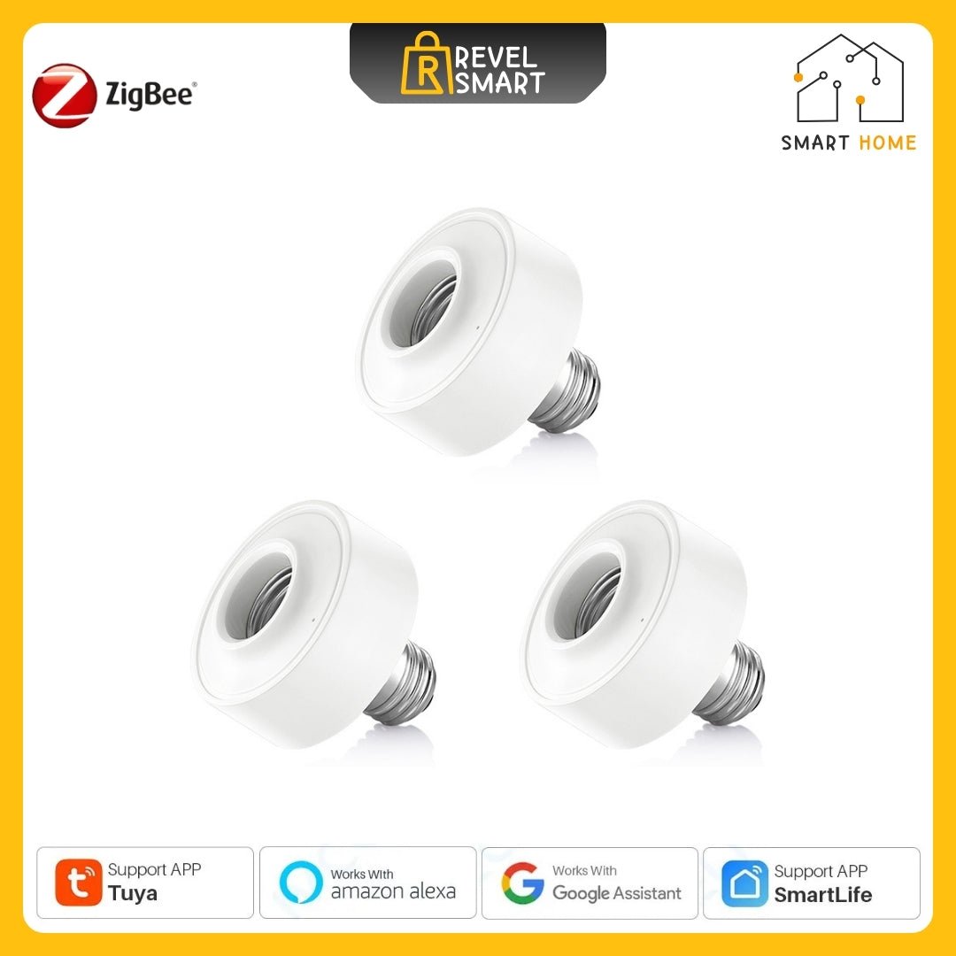 Bulb Adapter Zigbee, Works with E27 Lamp, 3 pieces - ريفيل سمارت Revel Smart