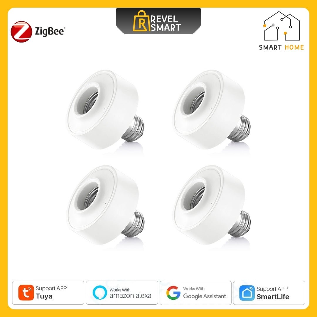 Bulb Adapter Zigbee, Works with E27 Lamp, 4 pieces - ريفيل سمارت Revel Smart