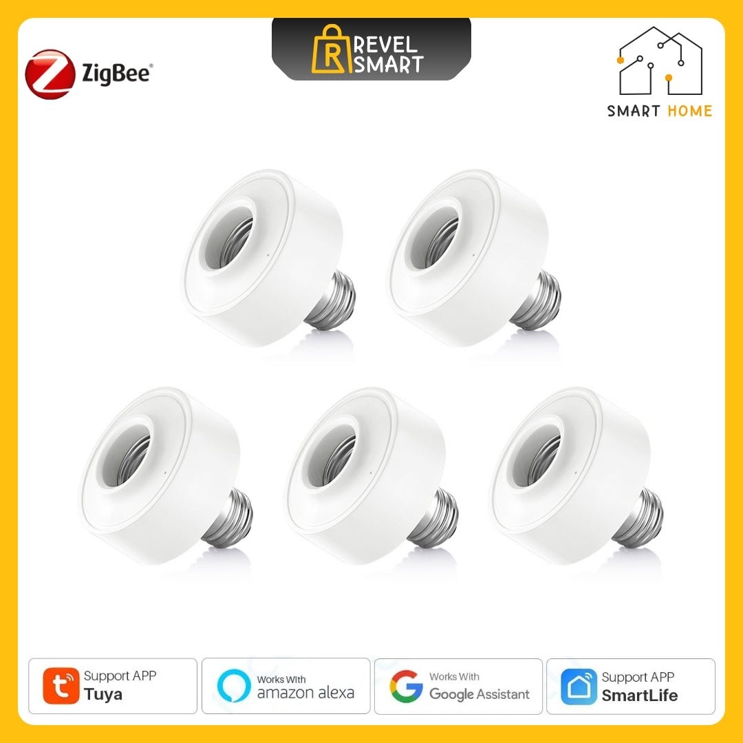 Bulb Adapter Zigbee, Works with E27 Lamp, 5 pieces - ريفيل سمارت Revel Smart
