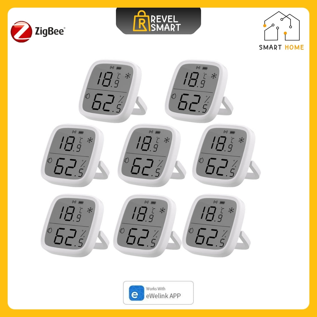 Temperature Humidity Sensor ZigBee, From SONOFF, SNZB-02D version, With LCD Screen, 8 pieces