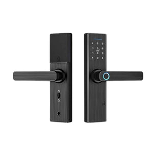 Tuya WiFi smart mortise door lock 520TUYA with fingerprint sensor IC card and touchscreen keypad for home security
