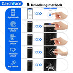 Catchface Smart Fingerprint Deadbolt Lock TTLock with Keypad & RFID, Black - Revel Smart