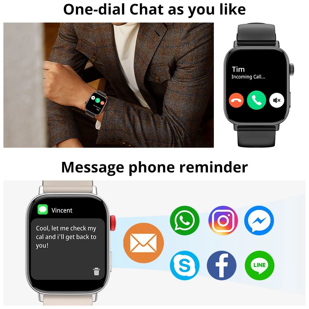 COLMI C8 Max Smartwatch – 1.93" HD Display, Voice Calls & Wireless Charging, Silver - Revel Smart