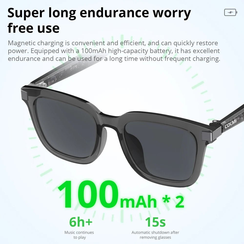 COLMI G06 Smart Glasses with Open - Ear Audio & Voice Assistant, Black - Revel Smart