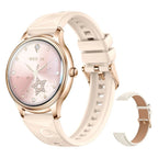 COLMI L28 Air – Ultra - Thin 1.32″ AMOLED Smartwatch, Gold Leather strap - Revel Smart