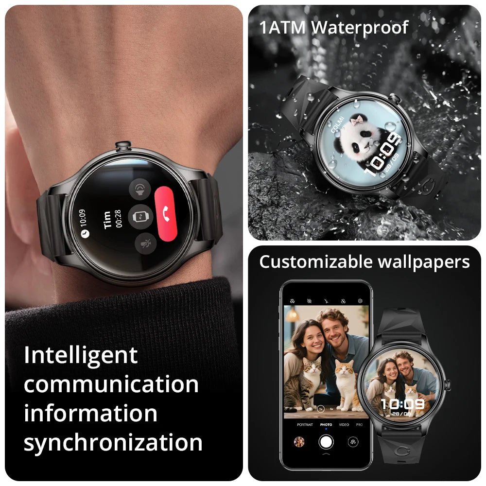 COLMI L28 Air – Ultra - Thin 1.32″ AMOLED Smartwatch, Silver Leather strap - Revel Smart