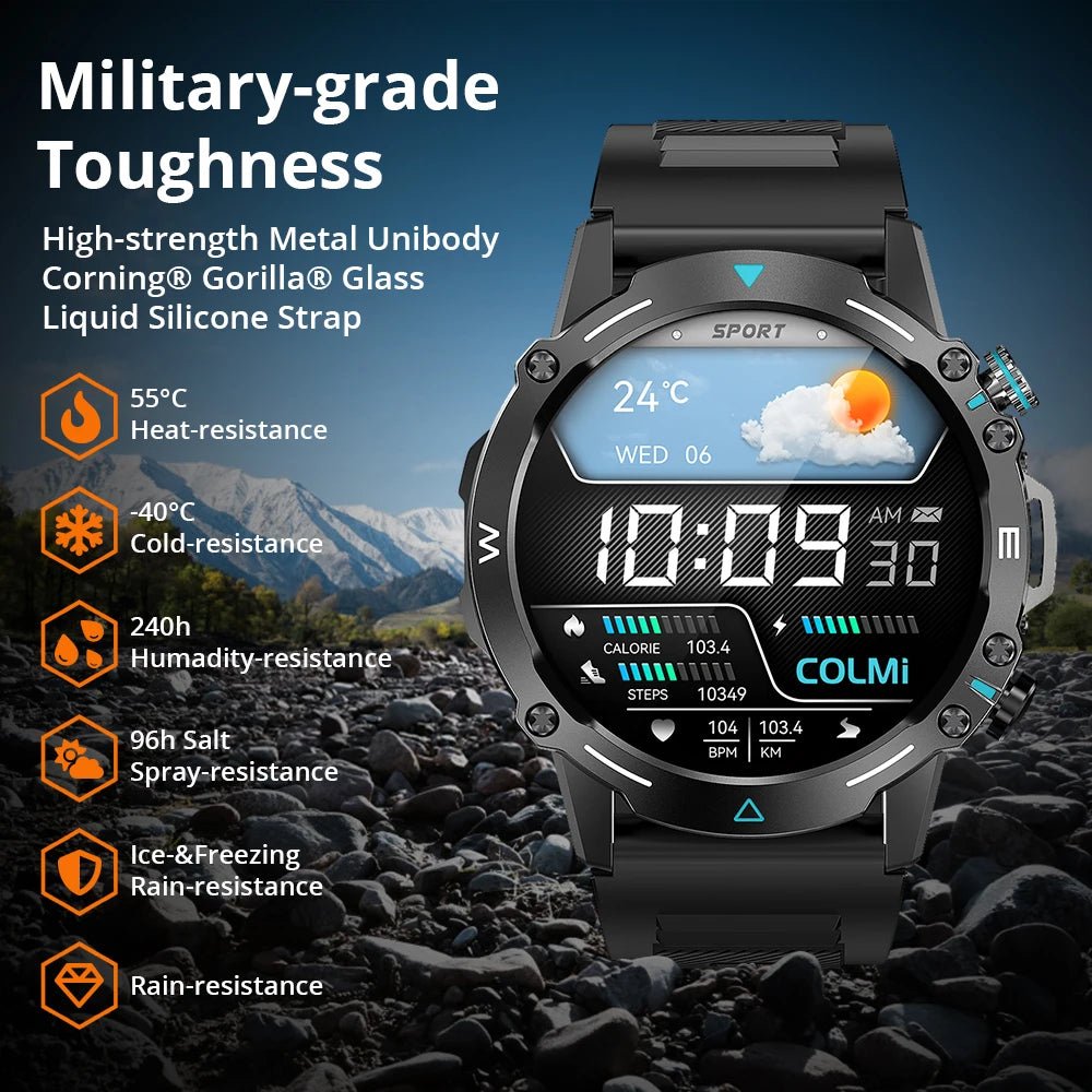 COLMI M42 – 1.43″ AMOLED Military Smartwatch, Black - Revel Smart
