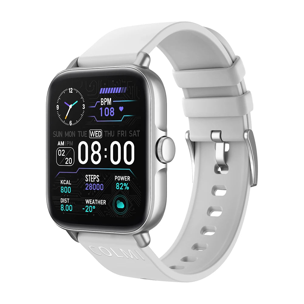 COLMI P28 Plus Smart Watch with Bluetooth Calling & 1.9" Full Touch Display, Silver - Revel Smart