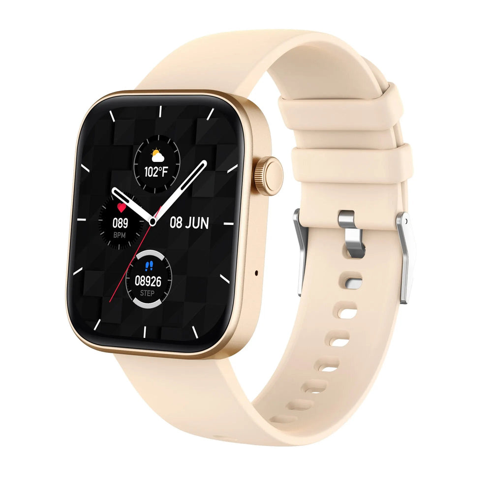 COLMI P71 Voice Calling Smartwatch – IP68, Health Monitoring & 100+ Sports Modes, Gold - Revel Smart