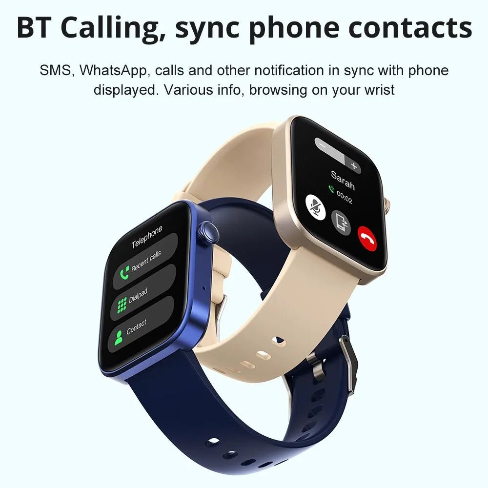 COLMI P71 Voice Calling Smartwatch – IP68, Health Monitoring & 100+ Sports Modes, Gold - Revel Smart