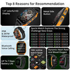 COLMI P73 Outdoor Smart Watch with Bluetooth Calling & 1.9" Display, Orange Black - Revel Smart