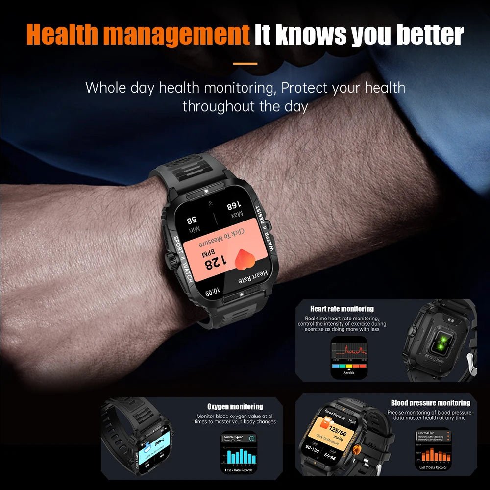 COLMI P76 Outdoor Smartwatch – 1.96″, IP68/3ATM, Bluetooth Calls, Orange - Revel Smart