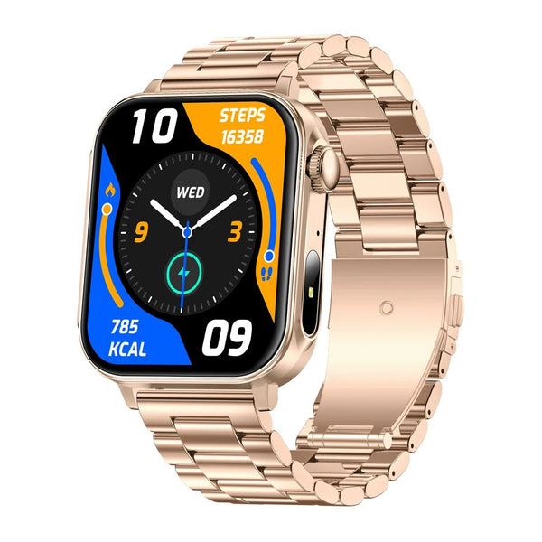 COLMI P80 Type - C Smartwatch with Bluetooth Calls & Flashlight, Gold steel strap - Revel Smart