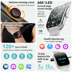 COLMI P86 1.93″ AMOLED Smartwatch – Bluetooth Calls, Rose Gold - Revel Smart