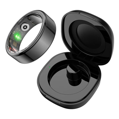 COLMI R02 Smart Ring – 39 - Day Battery, Health Tracking + Charging Case, 5ATM, Black - Revel Smart