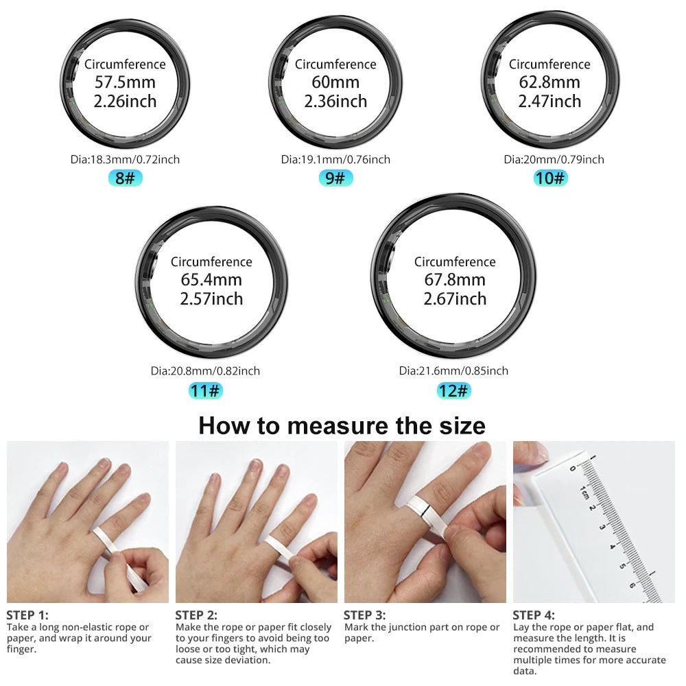 COLMI R02 Smart Ring – 39 - Day Battery, Health Tracking + Charging Case, 5ATM, Rose Gold - Revel Smart