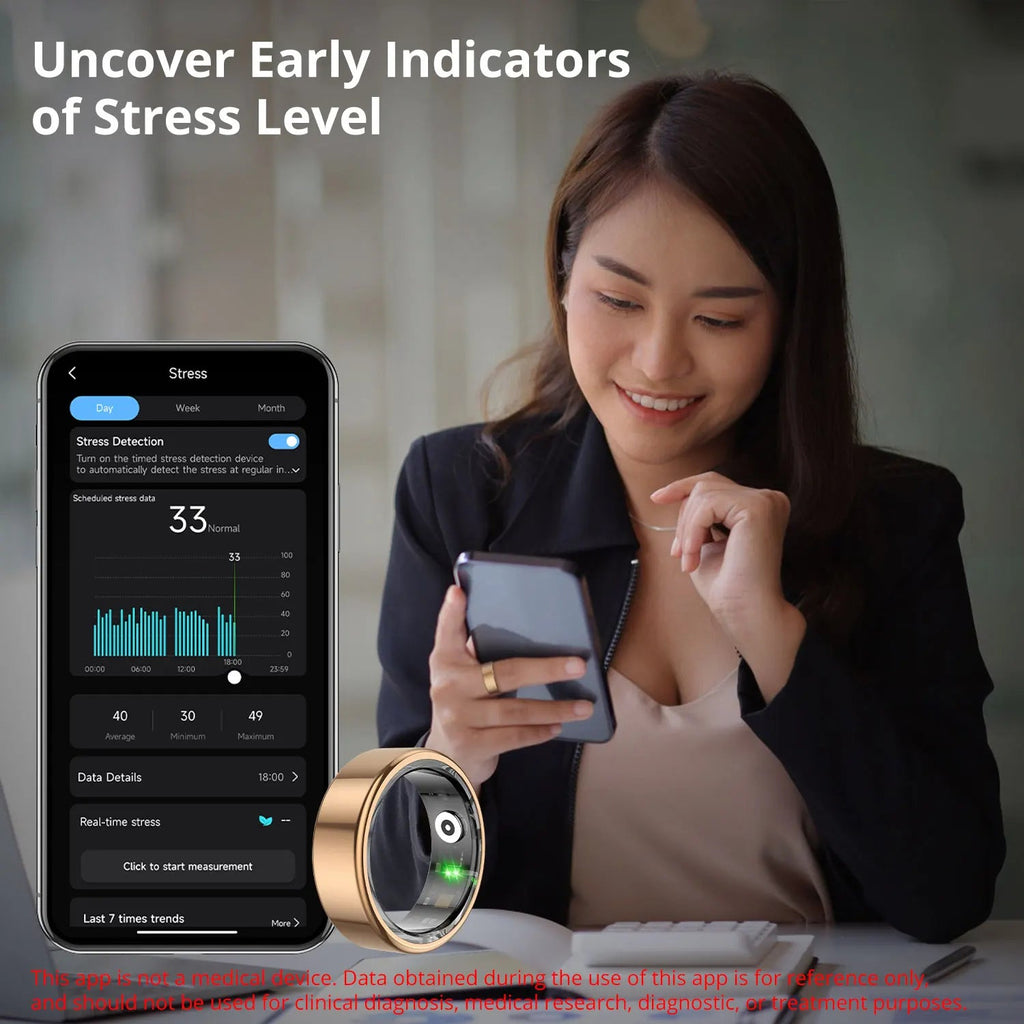 COLMI R02 Smart Ring – 39 - Day Battery, Health Tracking + Charging Case, 5ATM, Rose Gold - Revel Smart