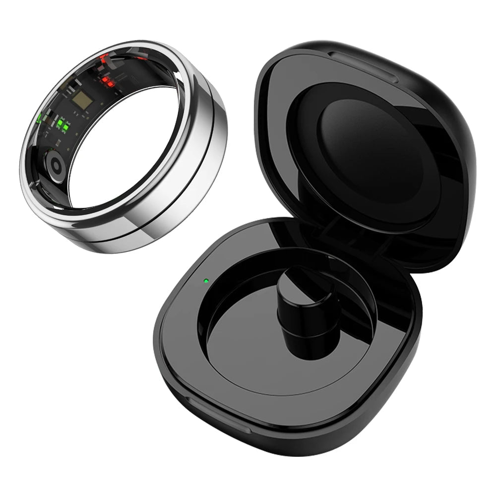 COLMI R07 Smart Ring with Charging Case (5ATM, HR & SpO₂), Silver - Revel Smart