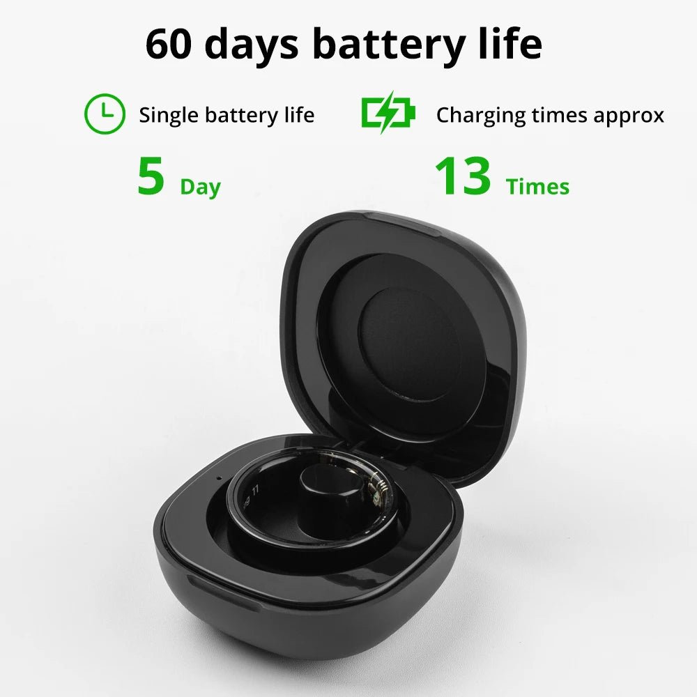COLMI R09 Smart Ring – Temperature, Sleep & Heart Rate + Charging Case, Black - Revel Smart